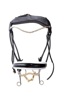 STOCK SALE Finesse weymouth bridle Cassidy Black/GOLD/White