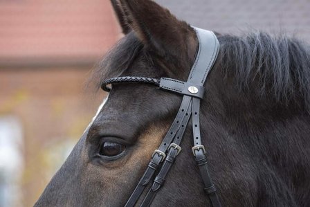 Bling Swing Plaited leather : Magic Tack Wave-browband without loop