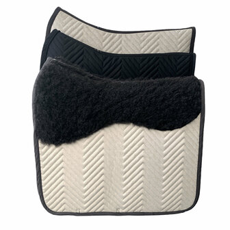 L&#039;Evoine BLACK Saddlepad Alpaca lining dressage