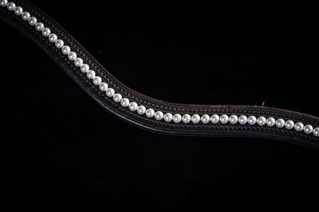 Headpiece for weymouth bridle with pearl browband 