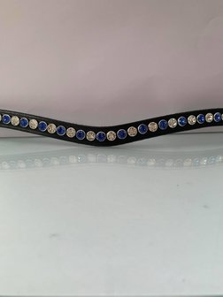Wide Browband Star Blue &amp; AB White 