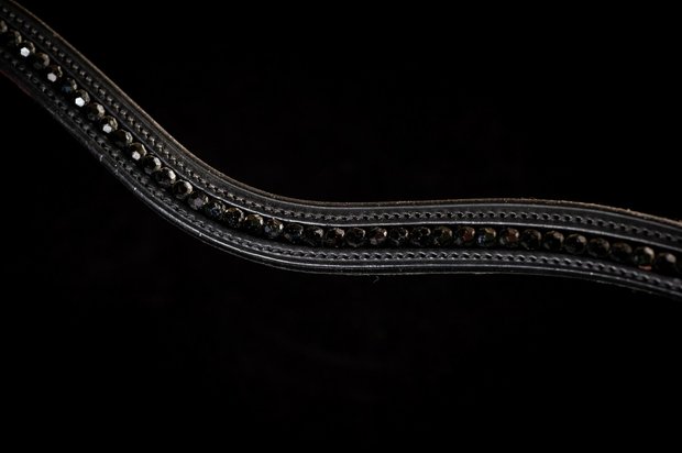 Fairfax Black Crystal Browband (Beads)