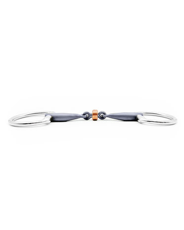 Stephanie Double jointed Titanium D-bradoon with copper roller (Fager)