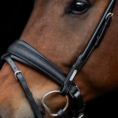 Edingburgh Glitter Black/SILVER Utzon snaffle bridle