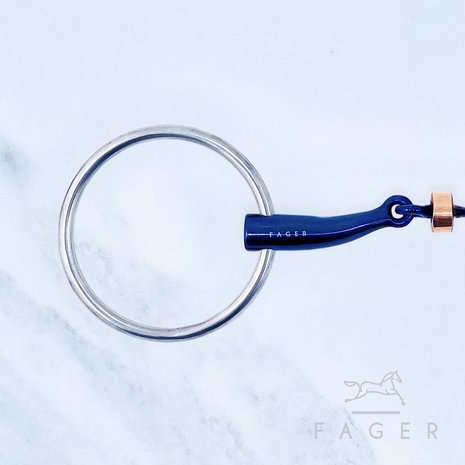 Sally Double jointed Titanium snaffle with copper roller (Fager)