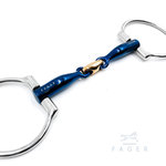 Oscar Double jointed Titanium D-ring snaffle with Front Lock (Fager)