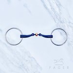 Sally Double jointed Titanium snaffle with copper roller (Fager)