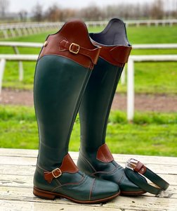 green riding boots